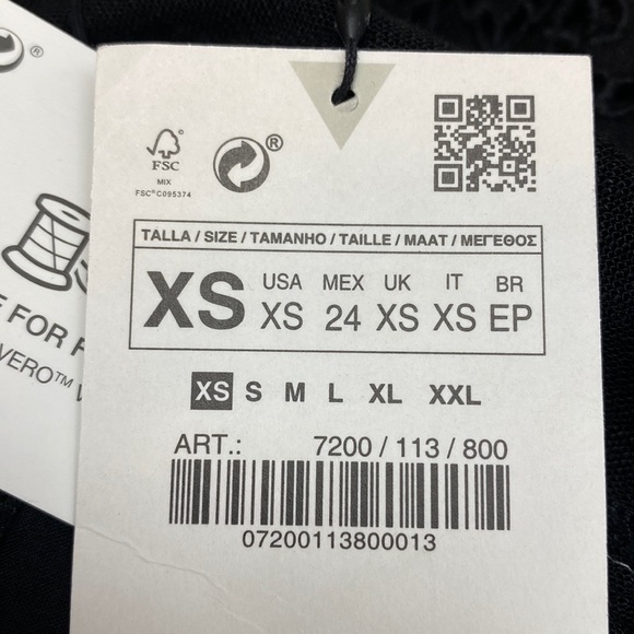 Zara black short jumpsuit romper with topstitching & lace design size XS, NWT - Picture 3 of 14